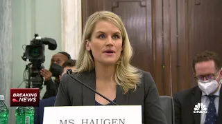 Facebook whistleblower Frances Haugen delivers opening statement