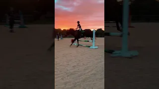 Jumping lesson today♥️❤️ #equestrianrider #sunset thanks for filming @Marguerite.eventingg