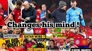 just in 🛑ten Hag admits he's changed his mind about de Gea ✅ Sancho to return/Anthony latest news