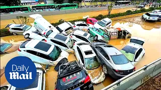 Henan floods: Shocking scenes of flooded streets captured on drone camera in China's Henan Province