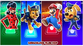 Miraculous ladybug 🆚️ Paw patrol 🆚️ Super Mario Bross 🆚️ Sheriff labrador 🎶 Tiles Hop Edm Rush