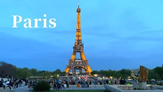 [4K] 🇫🇷 Paris Walk: Tour Eiffel, Arc de Triomphe, Champs-Élysées, Seafood at Pedra Alta🦞🦐 2022