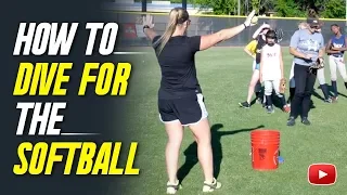 Softball Fielding Drill - Learning to Dive for the Ball - Coach Christina Steiner-Wilcoxson