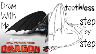 How to draw Toothless | how to train your dragon | step by step drawing |animation character drawing