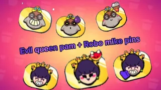 Evil queen pam and Robo mike skin pins #brawlstars #bizarrecircus