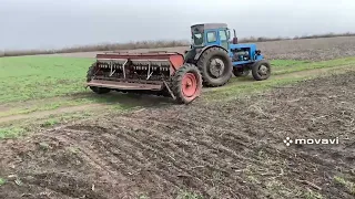 Підживлення сівалкою СЗ-3,6.Ефективне внесення азоту. Озимий ячмінь Луран. 01.04.24рік#т40ам #т40#сз