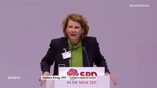 Sozialstaat der Zukunft: Barbara König auf dem SPD-Parteitag am 07.12.19