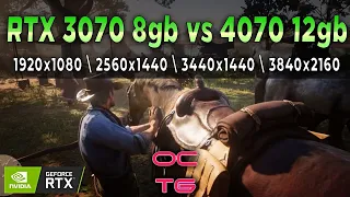 RTX 3070 8gb vs RTX 4070 12GB Test in games 1920x1080  2560x1440  3440x1440  3840x2160 2k  4 k