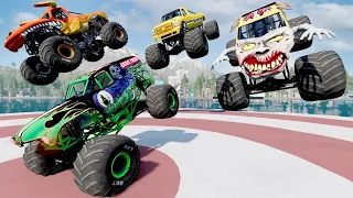 Monster Jam Big vs Small Monster Trucks Insane Challenges - BeamNG Drive | Griff's Garage