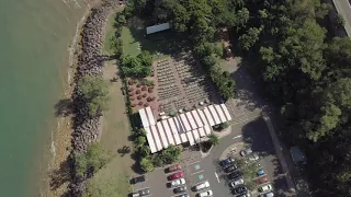 Drone footage of Deckchair Cinema by Bellette.