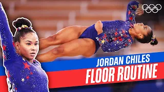 Jordan Chiles' beautiful floor routine to "Xap" (Spiderman Theme) 🎵