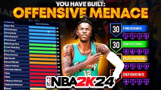 THIS "OFFENSIVE MENACE" JA MORANT BUILD GETS CONTACT DUNKS, LIMITLESS RANGE & HOF BADGES (NBA 2K24)