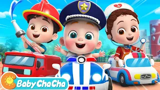 Rescue Team Song | Firefighter, Police Officer, and Doctor | Baby ChaCha Nursery Rhymes & Kids Songs