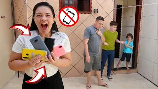 😒📱 ESCONDI O CELULAR DE TODO MUNDO DA CASA E ELES FICARAM REVOLTADOS! 😠😠😠