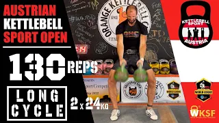 Austrian 🇦🇹 Kettlebell Sport competition, Denis Vasilev 10min LC 2 x 24kg