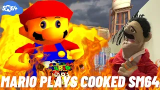 SMG4: Mario Plays Cooked SM64 | Super Mario 64 Chaos Edition Reaction (Puppet Reaction)