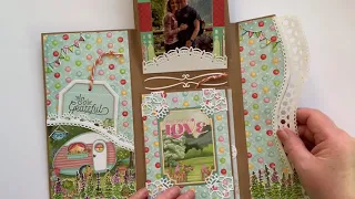 Happy Camper Mini-Album using the Pocket and Inserts E Folder from Heartfelt Creations