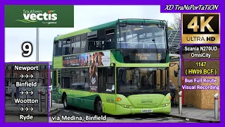 [Southern Vectis] 9 ~ Newport Bus Station ➝ Ryde Esplanade【4K UW】