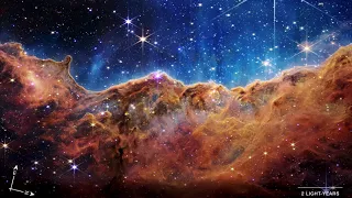 “Cosmic Cliffs” in the Carina Nebula: Webb vs Hubble