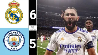 Realmadrid 6 - 5 Manchester city (incredible comeback)UCL 2022 ||all goals and highlights