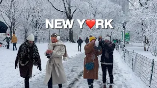 [4K]🇺🇸NYC Walk🗽NYC’s Biggest Snow Storm in 2024 ❄️☃️ Upper West Side & Central Park | Feb 2024