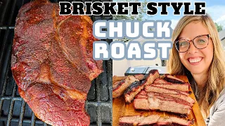 BRISKET STYLE CHUCK ROAST | How to smoke a Poor Man's Brisket on Pit Boss Austin XL