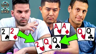 QUADS vs FULL HOUSE vs ACES [AA] on the Flop!!! + FLUSH vs FLUSH vs STRAIGHT!!! High Stakes Poker