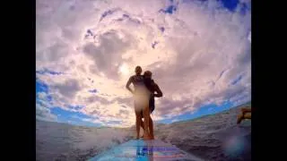 Travis Long and Ahlia Hoffman Tandem Surfing Hawaii with GoPro www.ahliayoga.com