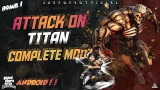 ATTACK ON TITAN ⚔️COMPLETE MOD || GTASA ANDROID ALL DEVICES
