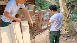 Build a house alone in the forest - live in the forest -  build a new life - ASMR | TRẨU A KHOA TV