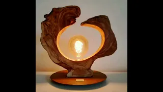 Natural wood lamps craft ideas