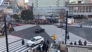 The famous Shibuya crossing