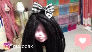 DIY: How to Make EASY doll yarn wig with hot glue | M&D ooak