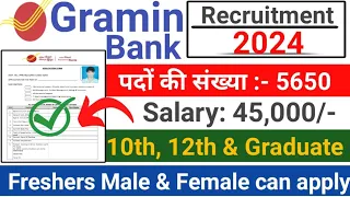 सरकारी ग्रामीण Bank New Vacancy 2024 🔥 | Gramin Bank Clerk New Recruitment 2024 latest Vacancy