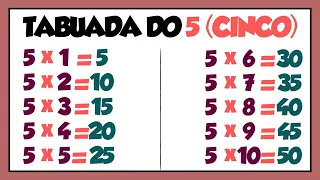 Tabuada do 5║Ouvindo e Aprendendo a tabuada de Multiplicação do 5️⃣ CINCO║Tabuada do CINCO ➯｢2023｣