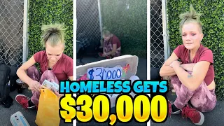 Millionaire blessed homeless lady with $30,000 and she cried with tears