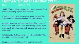 Movie Review: The Adventure of Sherlock Holmes' Smarter Brother (1975) [HD]