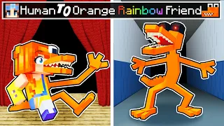 From HUMAN to ORANGE RAINBOW FRIEND in Minecraft!