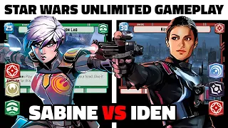 Sabine Command VS Iden Aggression - Star Wars Unlimited Gameplay! SWU TCG FFG