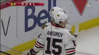 Patrick Kane feeds Artem Anisimov a Silky No-look Behind the Back Pass