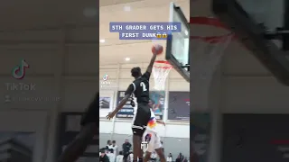 5TH grader gets his first dunk!