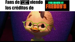 Fans de FNAF viendo los créditos de FNAF La Película