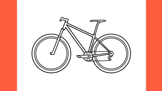 How to draw a SPORTS BICYCLE easy / drawing mountain bike step by step