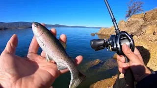 Fishing a Huddleston 68 (Rainbow Trout) for Winter Bass