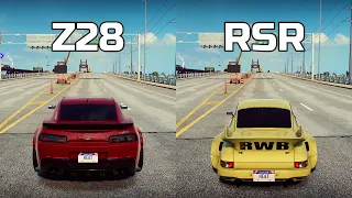 NFS Heat: Chevrolet Camaro Z28 vs Porsche 911 Carrera RSR 2.8 - Drag Race