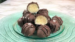 Bounty Balls with 3 Ingredients Only | No Bake Coconut Chocolate Balls | Coconut Bonbons