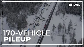 Video shows 170-vehicle pileup on I-84