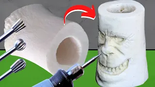 4 Steps for carve a FACE in BONE with DREMEL, BONE CARVING for beginners, Clean and carve bone