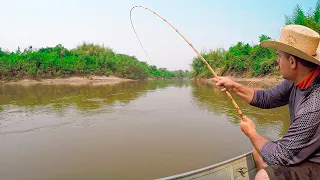 INACREDITÁVEL A QUANTIDADE DE PIAUÇU NA VARA DE BAMBU!!! Pescaria