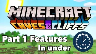 Minecraft Caves & Cliffs Part 1 Update Features in under 2 Minutes